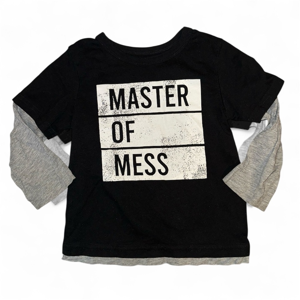 Black and Gray Kids Shirt - Master of Mess